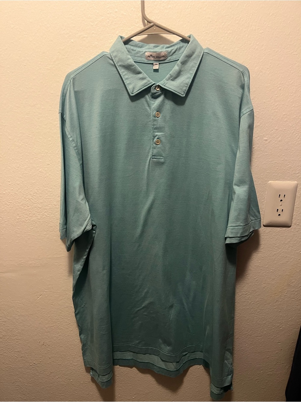Peter Millar Men’s XXL Aqua Blue 100% Cotton Polo Shirt Golf Casual